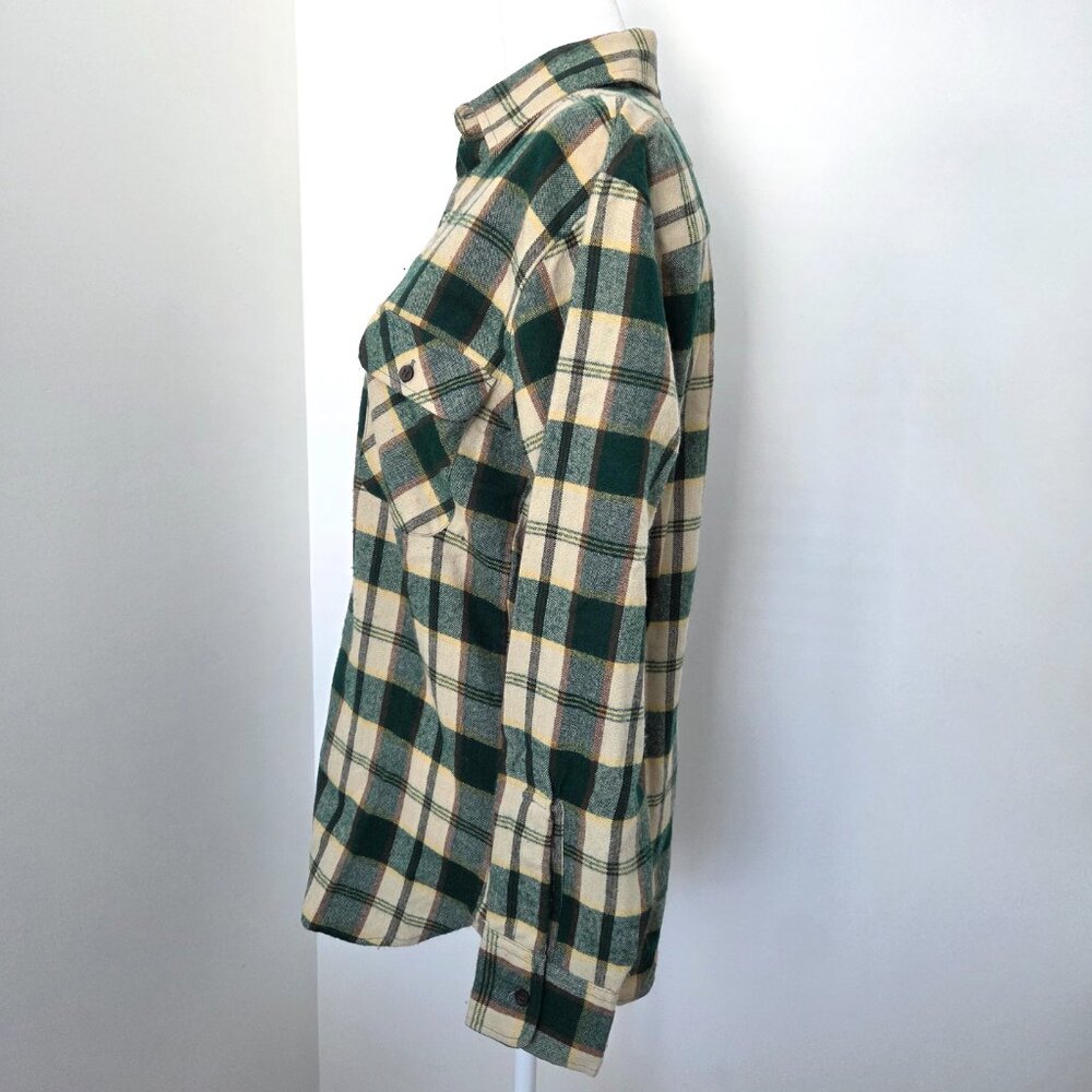 Vtg 90s Green Plaid Flannel Shirt Men's Small Arrow Sportswear Cabincore Grunge - Picture 10 of 15